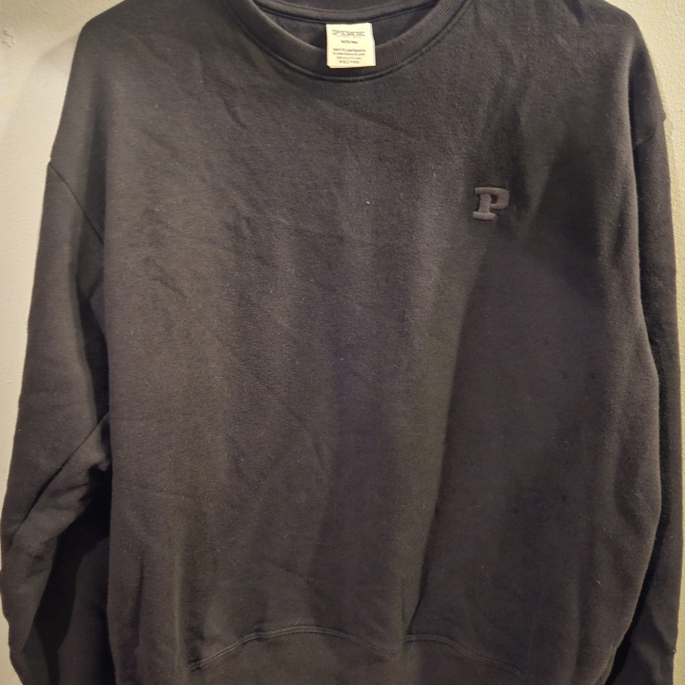 PINK Victoria's Secret Black Crewneck Sweater